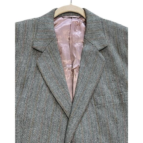 JOE NAMATH Men's Tweed Sport Coat Blazer Two Button Herringbone Stripe 46R - Picture 2 of 9